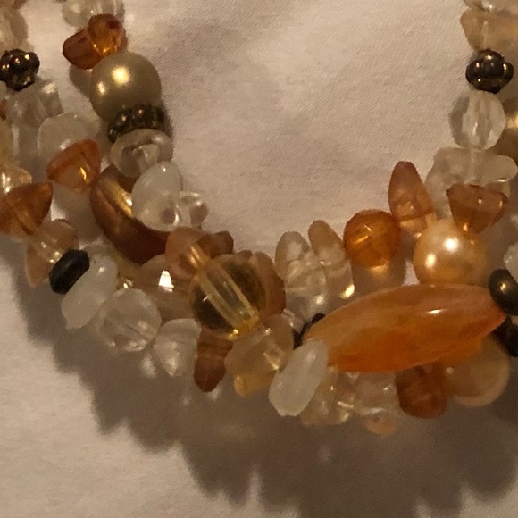 Burnt Orange and White Beaded Choker - Picture 3 of 4